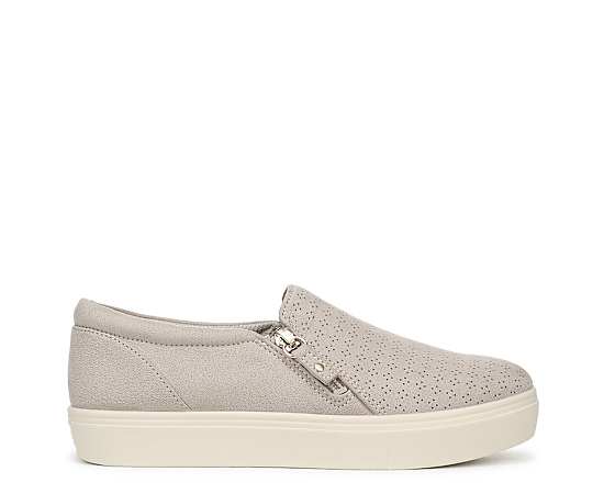 Dr. Scholl's Women's Madison Cloud Zip Slip-On Sneakers - Oyster Gray Fabric