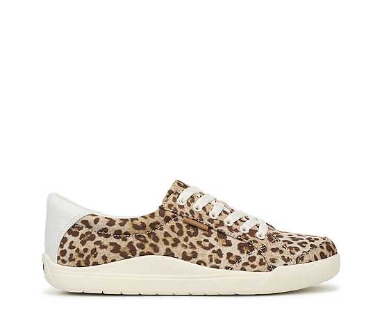 Dr. Scholl's Women's Be Bright Sneaker Shoes Brown Leopard Fabric DRSCH Leather 6.0 M