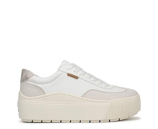 Dr. Scholl's Women's Time Off Most Lace-Up Sneakers - White/Birch Faux Leather