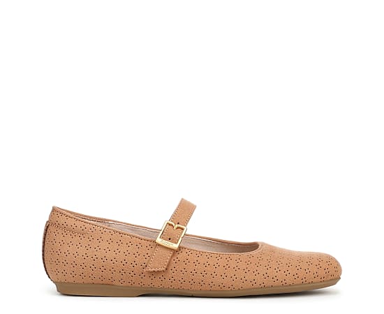 Dr. Scholl's Women's Wexley Jane Mary Ballet Flat Shoes Camelot Brown Fabric DRSCH Light Brown Camelot Brown Leather 10.0 W