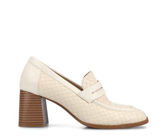 Journee Collection Womens Square Closed Toe Loafers, 7 Medium, Beige