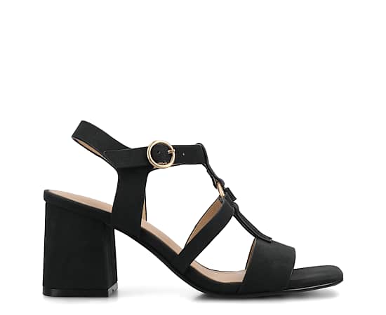 Journee Collection Womens Heeled Sandals, 7 1/2 Medium, Black