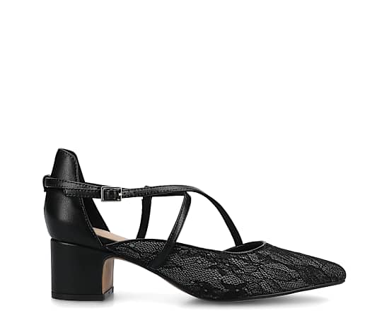 Journee Collection Galvinn Womens Pointed Closed Toe Block Heel Pumps, 7 1/2 Medium, Black