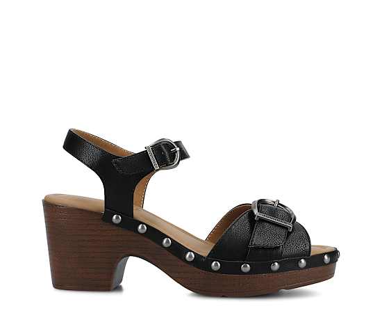 Journee Collection Womens Sisilia Heeled Sandals, 7 Medium, Black