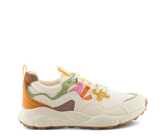 Patrizia Women's Flying Fashion Athletic Sneaker with Lace-Up Closure - White multi