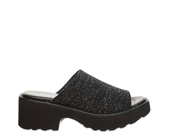 Bearpaw Women's Blanche Platform Wedge Sandals - Black Metallic