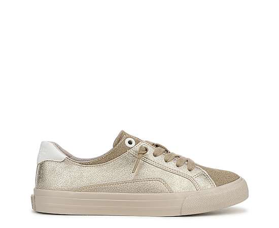 Blowfish Malibu Women's Martina Too Lace Up Platform Sneakers - Gold Multi Faux Leather/Canvas