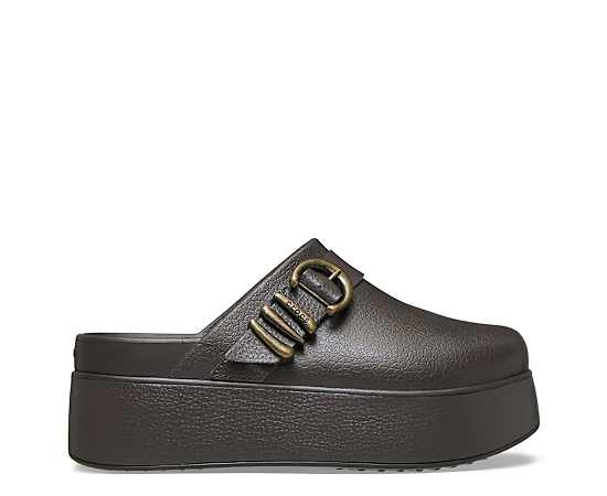 CROCS-WOMENS DYLAN PLATFORM BOHO BUCKLE CLOG