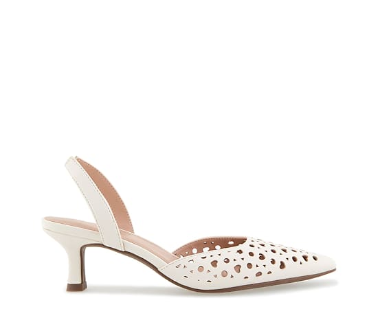 Kensie Women's Ocean Laser Cut Pump - White