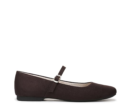 LifeStride Women's Beloved 2 Mary Jane Flats - Dark Chocolate Microsuede