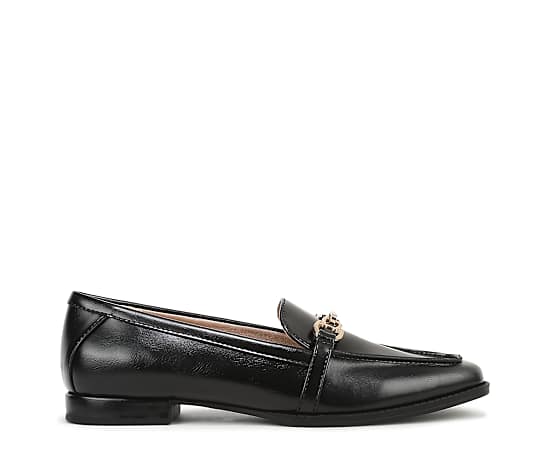 LifeStride Francine Bit Loafer Shoes (Black Shiny Faux Leather) 11.0 W