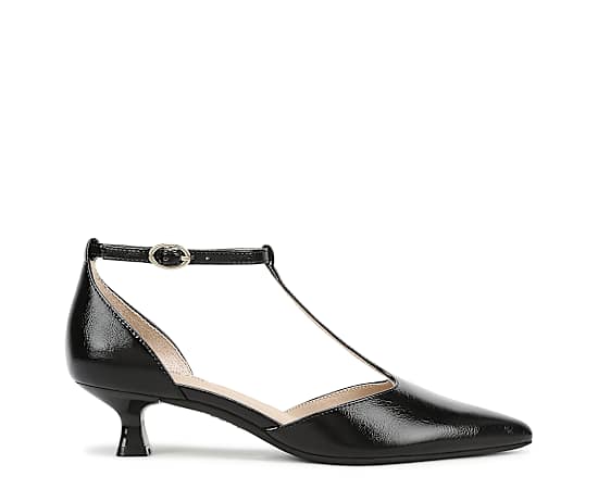 LifeStride Women's Marion Pointed Toe Pumps - Black Faux Patent Leather