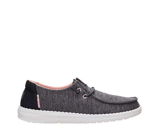 HEYDUDE-WOMENS WENDY HEATHERED MIX SLIP ON SNEAKER