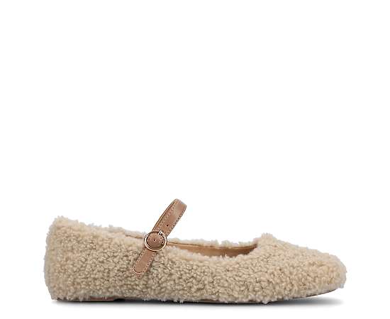 Journee Collection Womens Square Closed Toe Mary Jane Shoes, 9 1/2 Medium, Beige