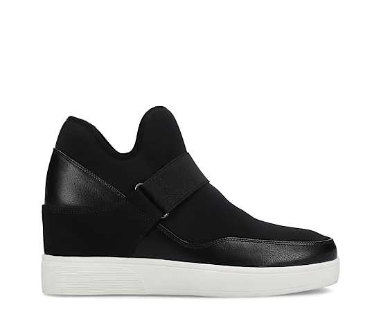 Journee Collection Women's Damari Stretch Comfort Wedge Sneakers - Black