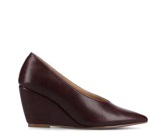 Journee Collection Women's Danika Almond Toe Wedge Pumps - Oxblood