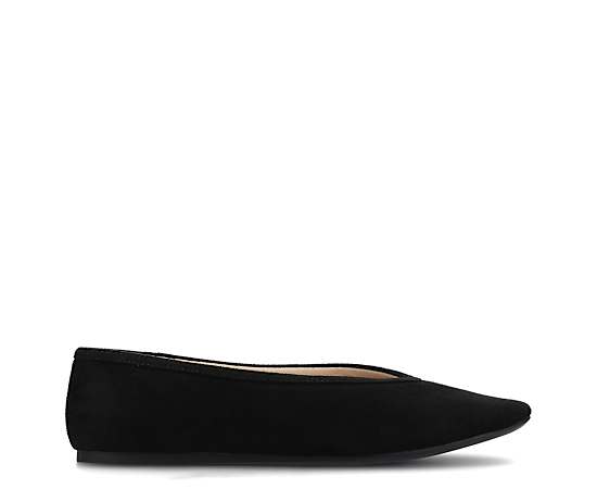 Journee Collection Women's Fortune Ballet Flats - Black Suede