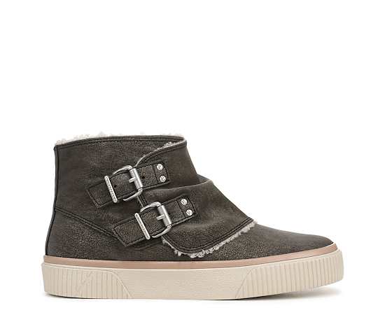 Blowfish Malibu Women's Antwerp Zip Short Round Toe Booties - Charcoal Faux Leather