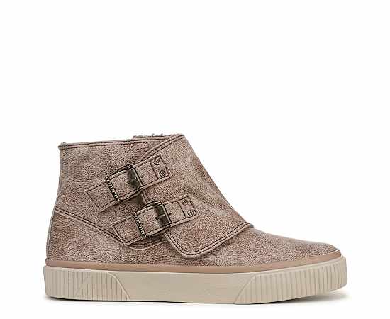 Blowfish Malibu Women's Antwerp Zip Short Round Toe Booties - Mushroom Faux Suede