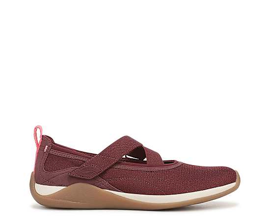 Ryka Era Mary Jane Shoes Windsor Red Mesh Fabric/leather 10.0 W