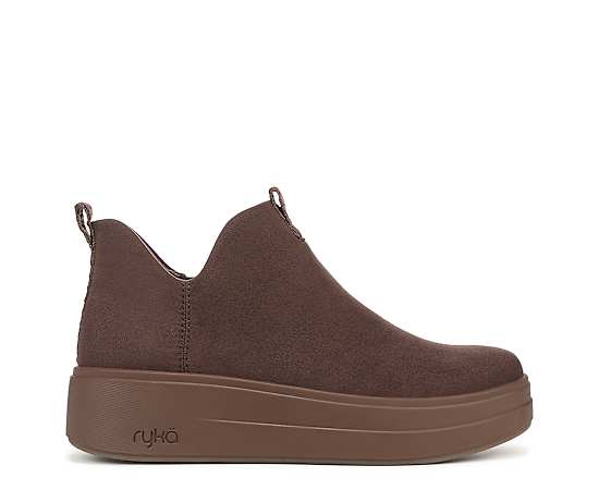 Ryka Women's Vivie Water-Repellent Ankle Booties - Java Brown Microfiber
