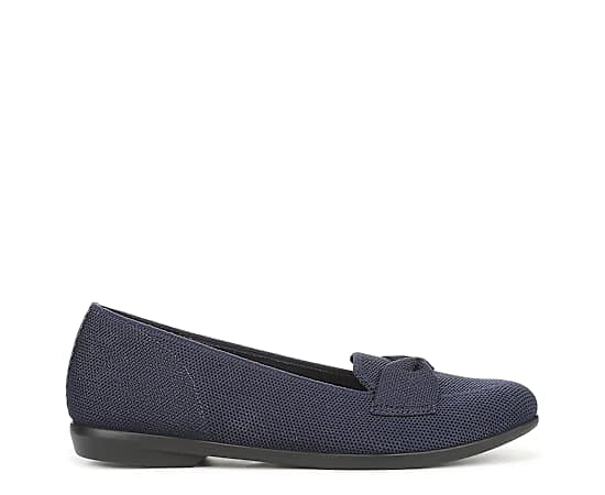 Bzees For LifeStride Kandi Moc Loafer Shoes (Sapphire Blue Knit Fabric) 9.5 M