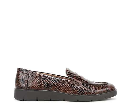 LifeStride Women's Veronica Slip-On Loafers - Dark Brown Snake Faux Leather