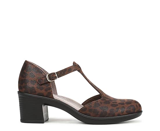 LifeStride Women's Lady Round Toe Pumps - Brown Leopard Polyester