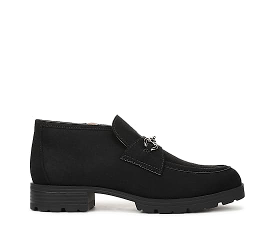 LifeStride Women's Leila Chukka Almond Toe Short Boots - Black Microsuede