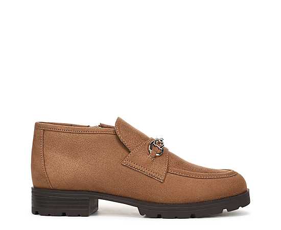 LifeStride Women's Leila Chukka Almond Toe Short Boots - Pecan Tan Microsuede