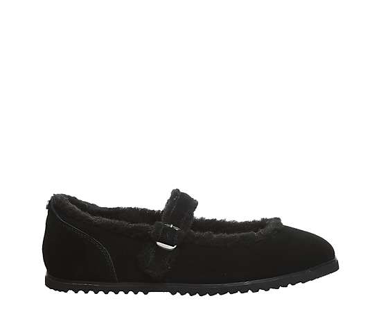 Bearpaw Women's Lou Lou Suede Mary Jane Flats - Black