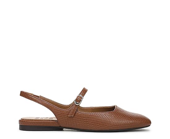 Naturalizer Women's Anikka Mary Jane Flats - Walnut Brown Faux Leather
