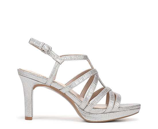 Naturalizer Baylor Strappy Sandals - Soft Silver Faux Leather