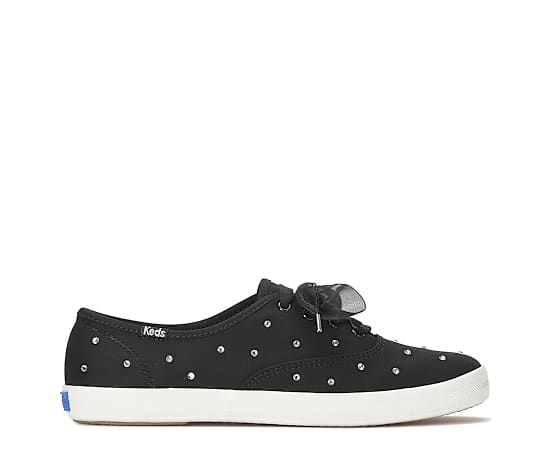 Keds Women's Champion Sateen Rhinestones Lace-Up Sneakers in Black size 11 - M