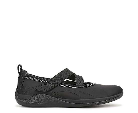 Ryka Women's Era Round-Toe Flats - Black Satin Fabric
