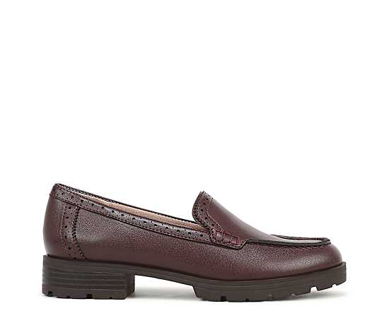 LifeStride Women's London Slip-On Loafers - Mulberry Burgundy Faux Leather