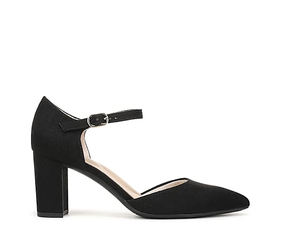 LifeStride Women's Rylee Buckle Pumps - Black Microsuede