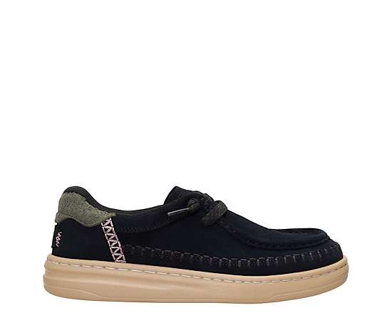 HEYDUDE | Women's Casual | Harper Moc Crafted Suede - Black | Size 6