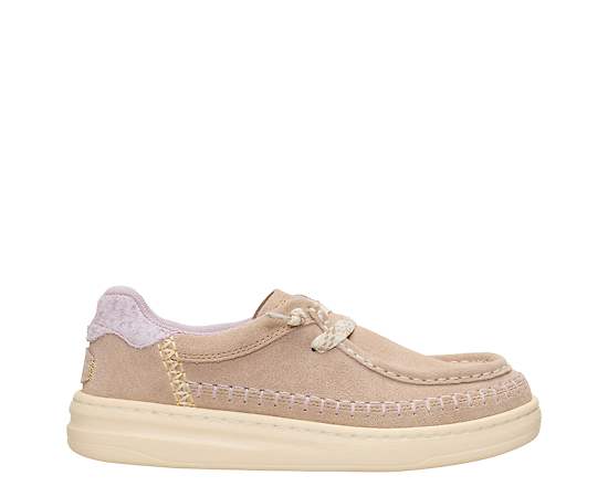 HEYDUDE | Women's Casual | Harper Moc Crafted Suede - Sesame | Size 6