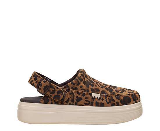 HEYDUDE | Women's Casual | Austin Lift Clog - Brown Leopard | Size 5