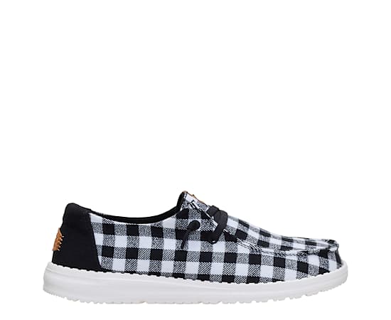 HEYDUDE | Women's Shoes | Wendy Buffalo Check - Black/Egret | Size 9