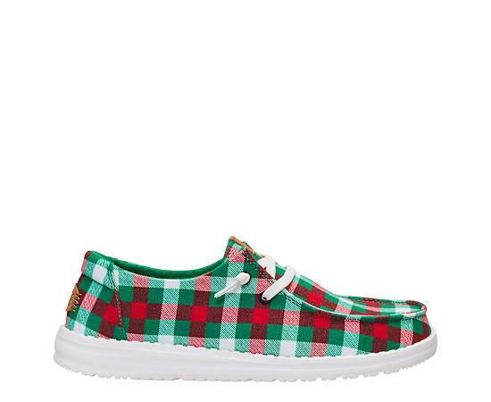 HEYDUDE | Women's Shoes | Wendy Buffalo Check - Red/Green/Multi | Size 12