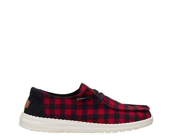 HEYDUDE | Women's Shoes | Wendy Buffalo Check - Flame Scarlet/Black | Size 7