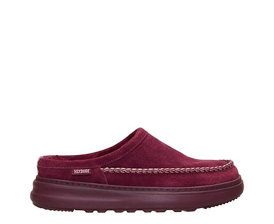 Hey Dude Women's Remi Toastee Suede Clogs, Size 7, Burgundy
