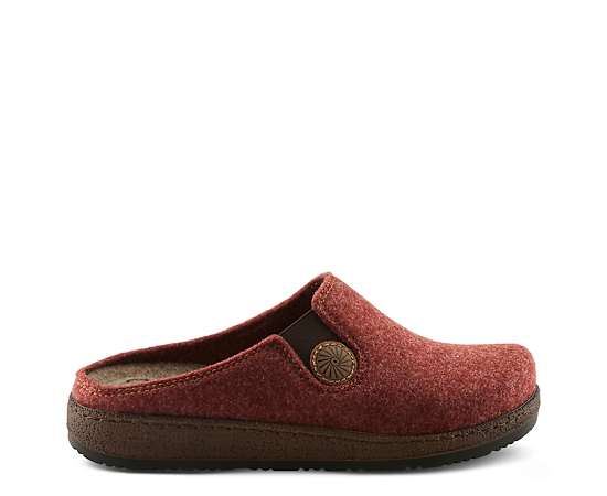 Flexus Women's Cozily with Faux Fur Padded Lining Slide Clog - Rust