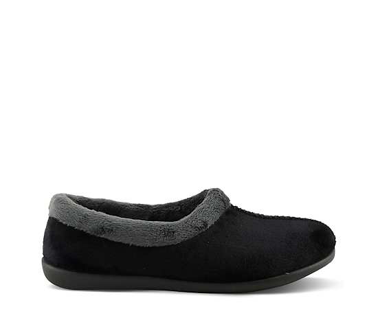 Flexus Women's Moccasin Slipper with Removable Insole - Black multi