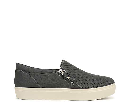 Dr. Scholl's Women's Madison Cloud Zip Slip-On Sneakers - Greystone Faux Leather