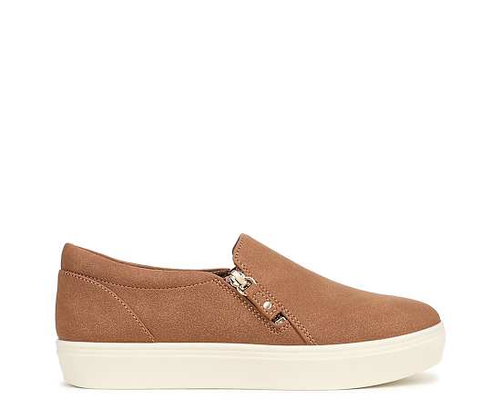 Dr. Scholl's Women's Madison Cloud Zip Slip-On Sneakers - Honey Brown Faux Leather