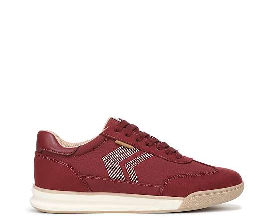 Dr. Scholl's Women's Throwback Retro Sneaker Shoes Burgundy Microsuede DRSCH Leather 11.0 M