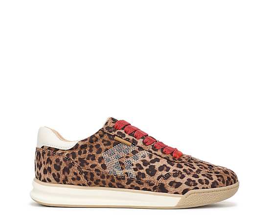 Dr. Scholl's Women's Throwback Retro Lace-Up Sneakers - Brown Leopard